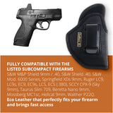 Black Eco Leather IWB Holster. Fits Ruger LC9, Taurus Slim 709. Right Hand