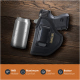 Subcompact IWB Eco Leather Holster with Light for Glock 26/27 / 33. Left Hand