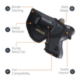 Subcompact IWB Eco Leather Holster with Light for Glock 26/27 / 33. Left Hand