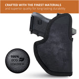 Subcompact IWB Eco Leather Holster with Light for Glock 26/27 / 33. Left Hand