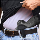Black Subcompact IWB Eco Leather Holster with Light/Laser for S&W M&P Shield 9/40. Left hand
