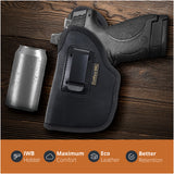 Black Subcompact IWB Eco Leather Holster with Light/Laser for S&W M&P Shield 9/40. Left hand
