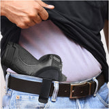 Black Subcompact IWB Eco Leather Holster with Light/Laser for S&W M&P Shield 9/40. Right hand
