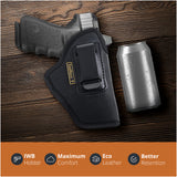 Black Optic/Laser Ready Compact Eco Leather IWB Holster for Glock 19. Right Hand