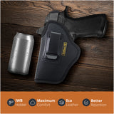 Optic Ready Compact Eco Leather IWB Holster for SIG Sauer P320X. Left Hand