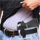 Black Subcompact IWB Eco Leather Holster with Light/Laser for Sig Sauer P320. Left Hand