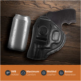 Leather Inside The Waistband Holster For Revolver Ruger LCR