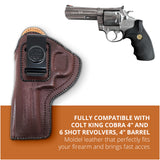 Leather Inside The Waistband Holster For Revolver Colt King Cobra