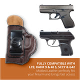 Leather Inside The Waistband Holster For Glock G42 Pistol