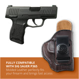 Leather Inside The Waistband Holster For Sig Sauer P365 Pistol