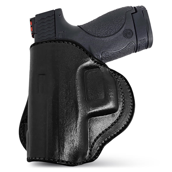 Leather OWB Paddle Holster For S&W M&P Shield, Springfield XDS
