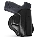 Leather OWB Paddle Holster For S&W M&P Shield, Springfield XDS