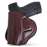 Leather OWB Paddle Holster For S&W M&P Shield, Springfield XDS