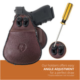 Leather OWB Paddle Holster For Glock 19, S&W M&P Compact 9mm