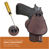 Leather OWB Paddle Holster For Beretta 92FS, Glock 34