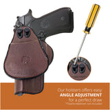 Leather OWB Paddle Holster For Beretta 92FS, Glock 34