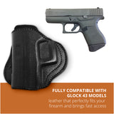 Leather OWB Paddle Holster For Glock 43