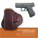 Leather OWB Paddle Holster For Glock 43