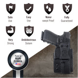 Glock 19 Holster IWB Kydex Holster. Fit: Glock 19, 23, 26, 27, 32, 33, 19X, 45