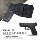 Glock 19 Holster IWB Kydex Holster. Fit: Glock 19, 23, 26, 27, 32, 33, 19X, 45