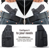 Glock 19 Holster IWB Kydex Holster. Fit: Glock 19, 23, 26, 27, 32, 33, 19X, 45