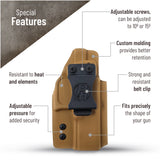 Glock 19 Holster IWB Kydex Holster. Fit: Glock 19, 23, 26, 27, 32, 33, 19X, 45