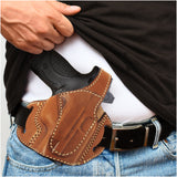 OWB Thumb Break Leather Revolver Holster. Fits for Glock 26/27/33/43X