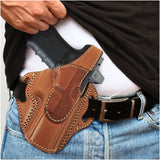 OWB Thumb Break Leather Revolver Holster. Fits for Glock 17 / 22