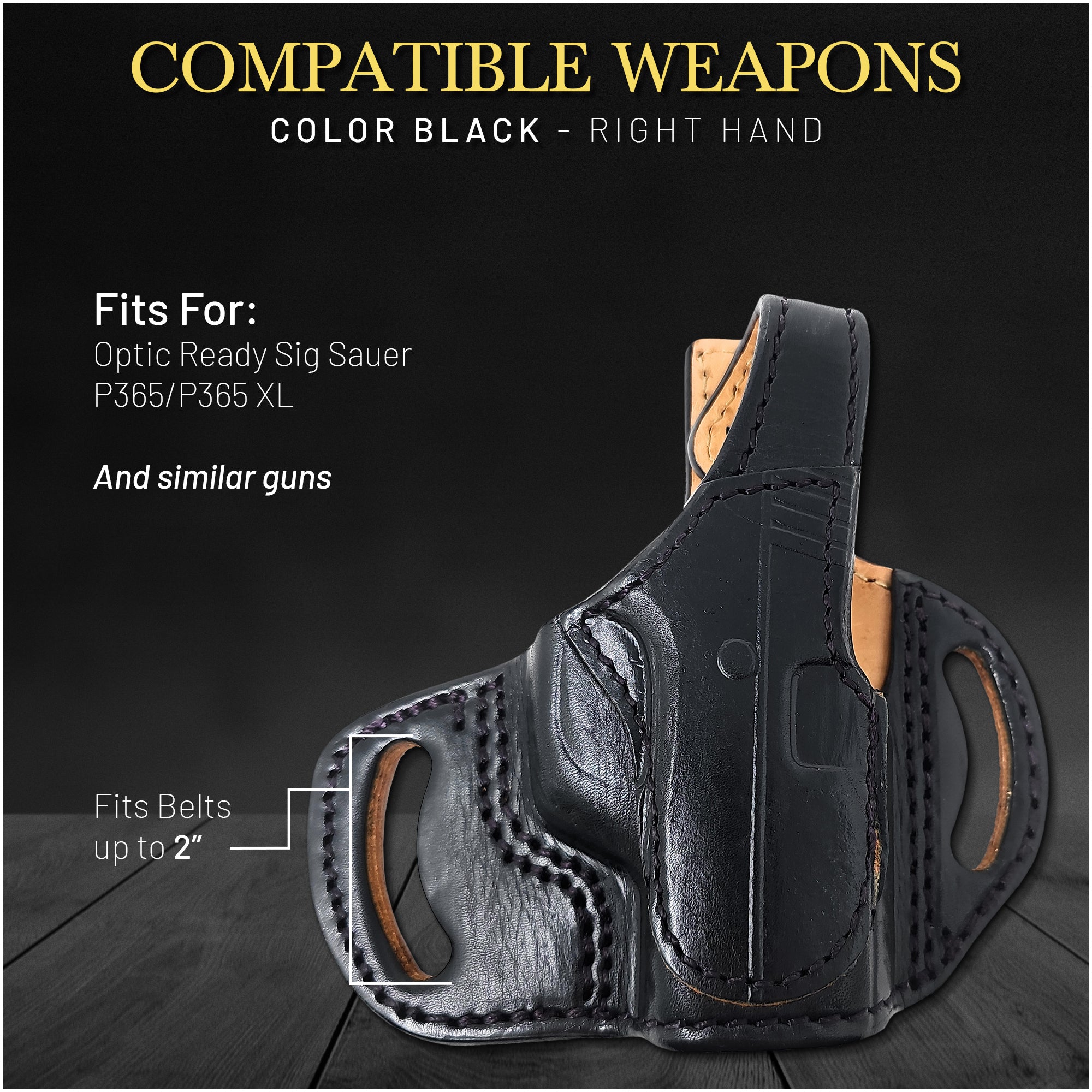 OWB Quick Release Belt Loop Holster fits Sig Sauer P365 X-MACRO w/ TLR