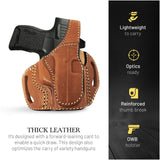 OWB Thumb Break Leather Revolver Holster. Fits for Sig Sauer P365