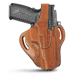 OWB Thumb Break Leather Revolver Holster. Fits for Springfield XDM