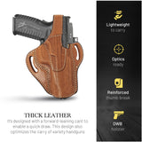 OWB Thumb Break Leather Revolver Holster. Fits for Springfield XDM