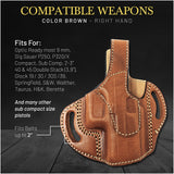 OWB Thumb Break Leather Revolver Holster. Fits for Glock 19/30/30S/39