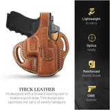 OWB Thumb Break Leather Revolver Holster. Fits for Glock 19/30/30S/39