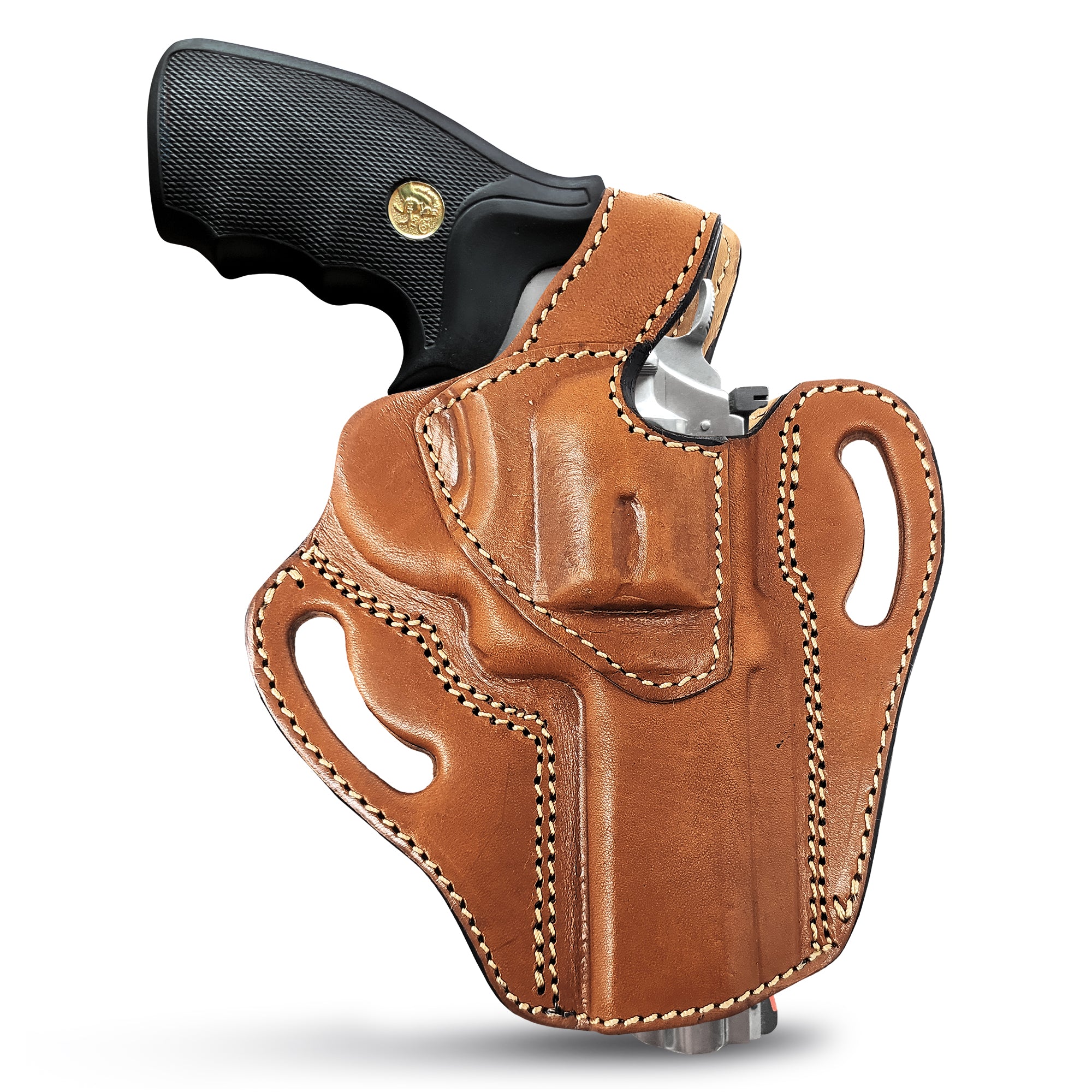 MASC Leather Pancake Holster For Desert Eagle (All Calibers, 6" Barrel) - Right Hand, OWB With Magazine Pouch