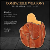 OWB Open Top Leather Holster for 1911 4" and Similar Full Size Guns