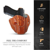 OWB Open Top Leather Holster for  Glock 17/22, Double Stack