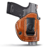 IWB / OWB 4 in 1 Leather Holster for Single Stack S&W, Hellcat