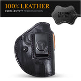 IWB / OWB 4 in 1 Leather Holster for 1911-5" .45 No Rail.