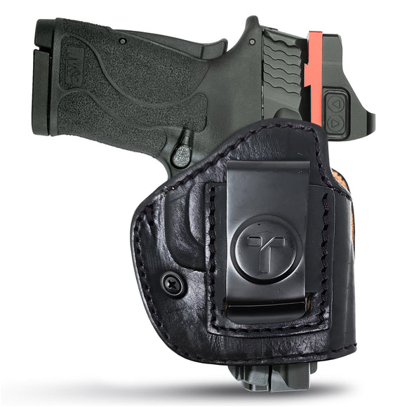 IWB / OWB 4 in 1 Leather Holster for 1911's Shield 380 EZ Compact 3