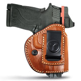 IWB / OWB 4 in 1 Leather Holster for 1911's Shield 380 EZ Compact 3"