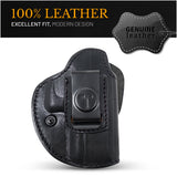 IWB / OWB 4 in 1 Leather Holster for Glock Full Size 9 mm .40 S&W