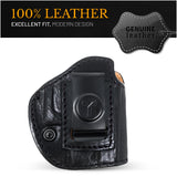 IWB / OWB 4 in 1 Leather Holster for Glock 43-43X 48, Ruger Max