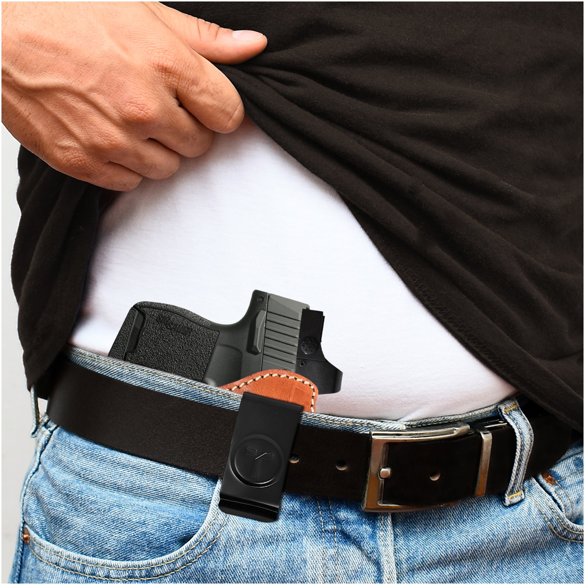 Pro Carry LT Leather Gun Holster For SIG SAUER P365 - OWB/IWB - Right Or Left Hand - Made In USA - View #2