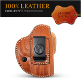 IWB / OWB 4 in 1 Leather Holster for Glock 19 19X .40 .45 Sig P320