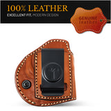 IWB / OWB 4 in 1 Leather Holster for Most 380's, Small Frames Pistols