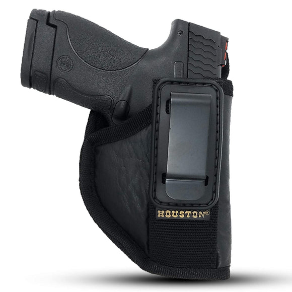 IWB Tuckable Gun Holster by Houston - ECO Leather Concealed Carry Soft Material | Fits Glock 26/27/33, Shield, XDS, Taurus 709, Taurus Pro C, Walther P22, Beretta Nano, SCCY Sky.Ruger LC9