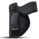 IWB TUCKABLE Gun Holster by Houston - ECO Leather Concealed Carry Soft Material | Fits G 26/27/33, Shield, XDS, Taurus 709, Taurus Pro C, Walther P22, Beretta Nano, SCCY Sky, Rgr LC9