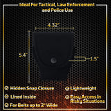 Black Nylon Handcuff Case Pouch - Holder with Secure Snap & Belt Loop by Houston Made of Nylon | Universal Fit | Can be use with Duty Belt and Concealed