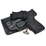 SMITH & WESSON M&P SHIELD 9MM / .40 W/GREEN CRIMSON TRACE LASER IWB KYDEX HOLSTER